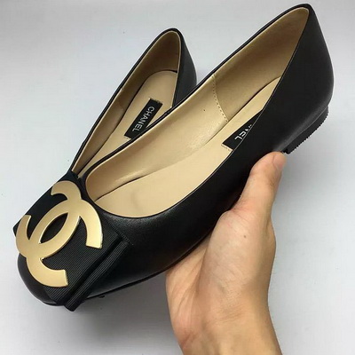 CHANEL Shallow mouth flat shoes Women--024